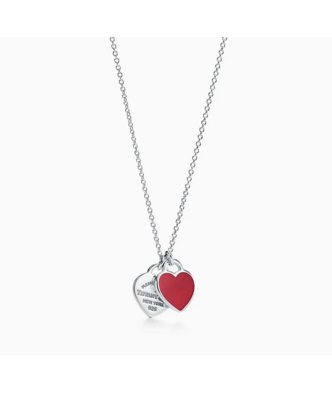 TIFFANY&CO Бордовая серебряная подвеска, фото 9