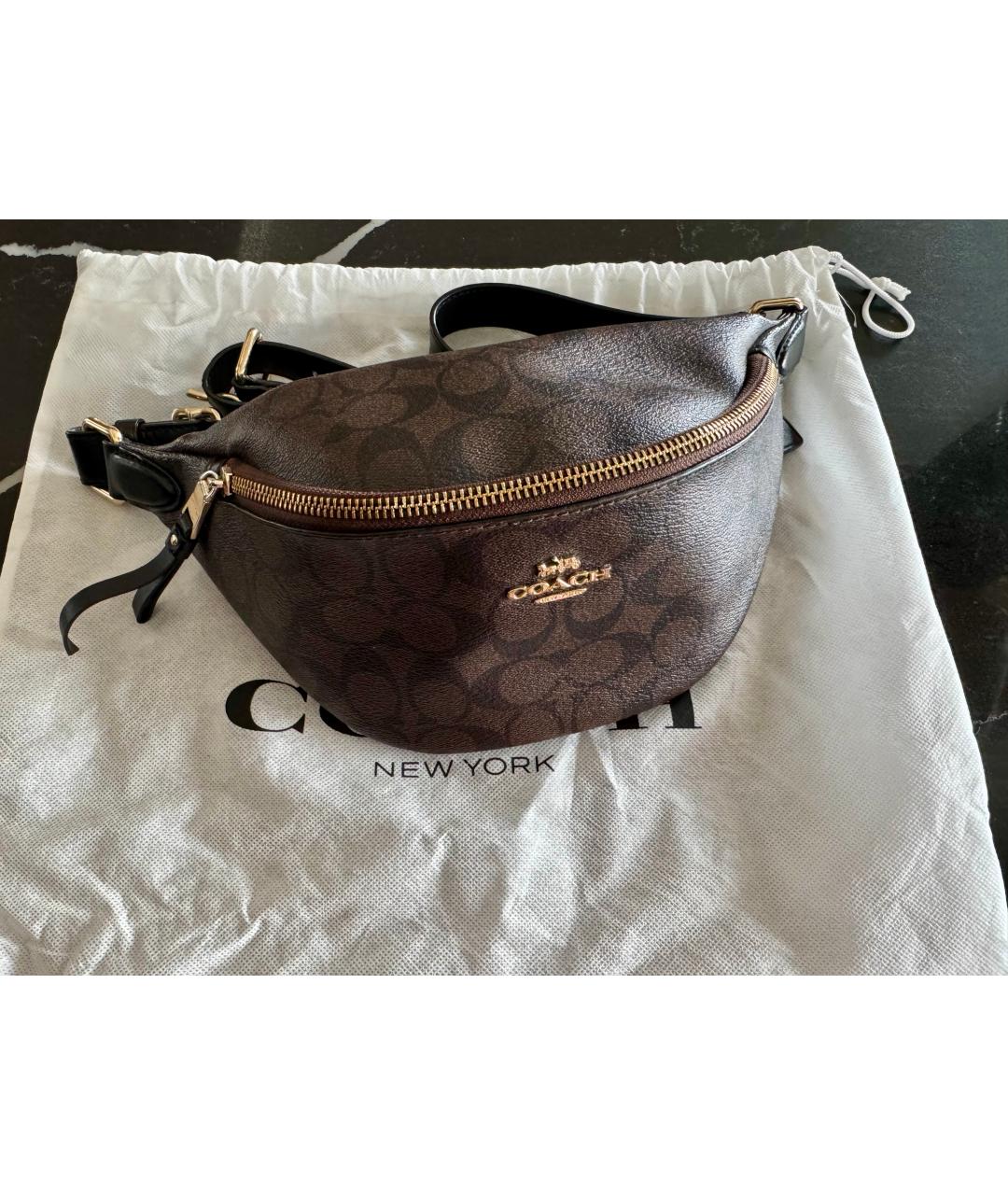 COACH Коричневая поясная сумка, фото 2