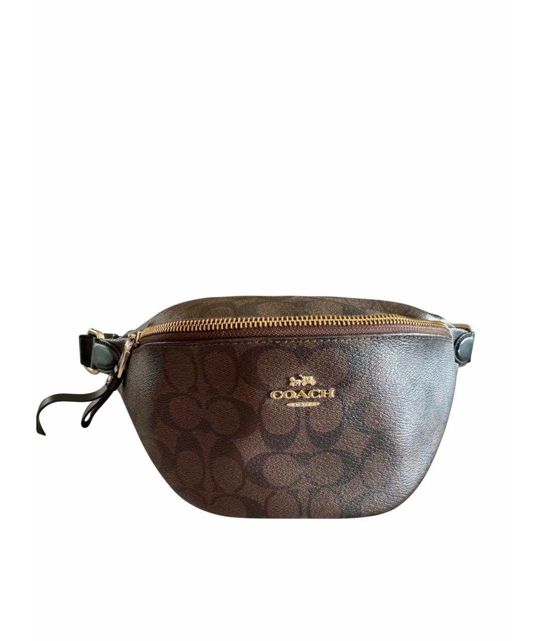 COACH Коричневая поясная сумка, фото 1