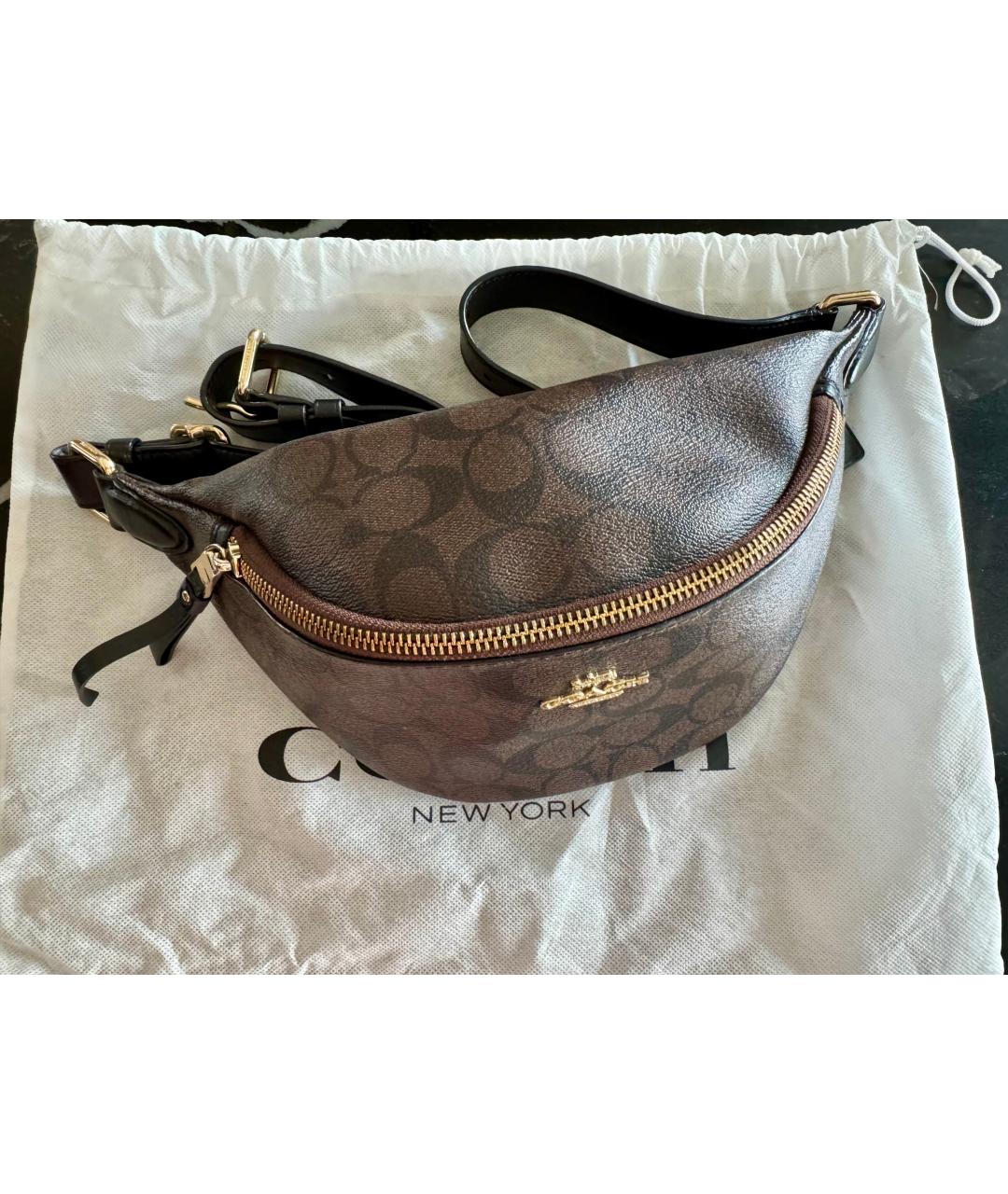 COACH Коричневая поясная сумка, фото 5