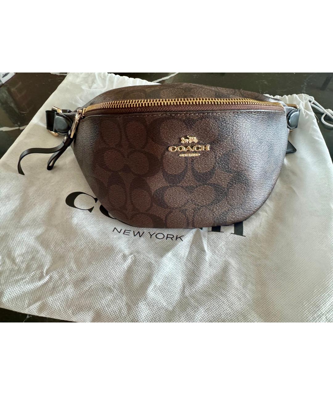 COACH Коричневая поясная сумка, фото 6