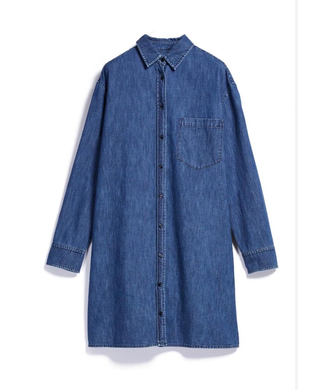 WEEKEND MAX MARA Синее хлопковое повседневное платье, фото 9