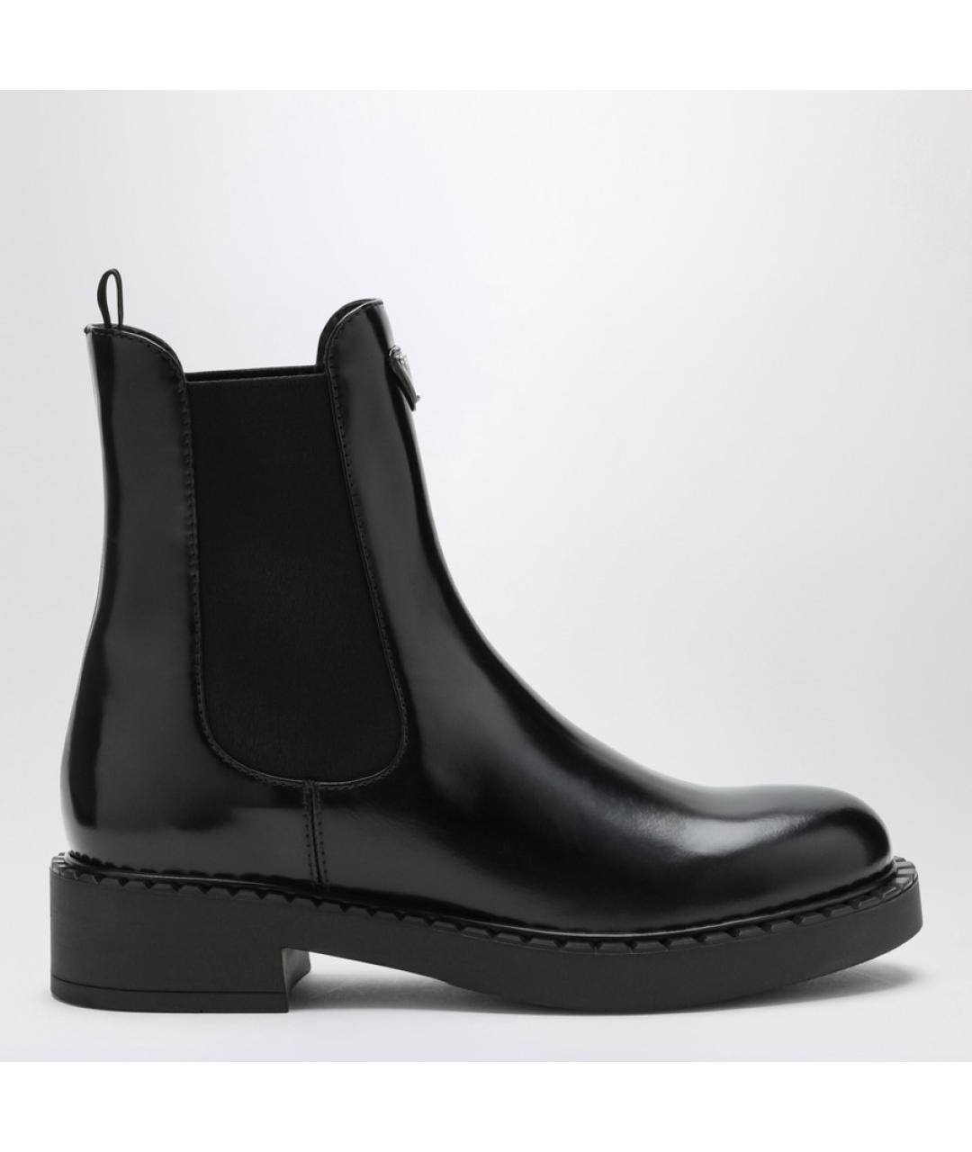 PRADA Черные кожаные ботинки, фото 4