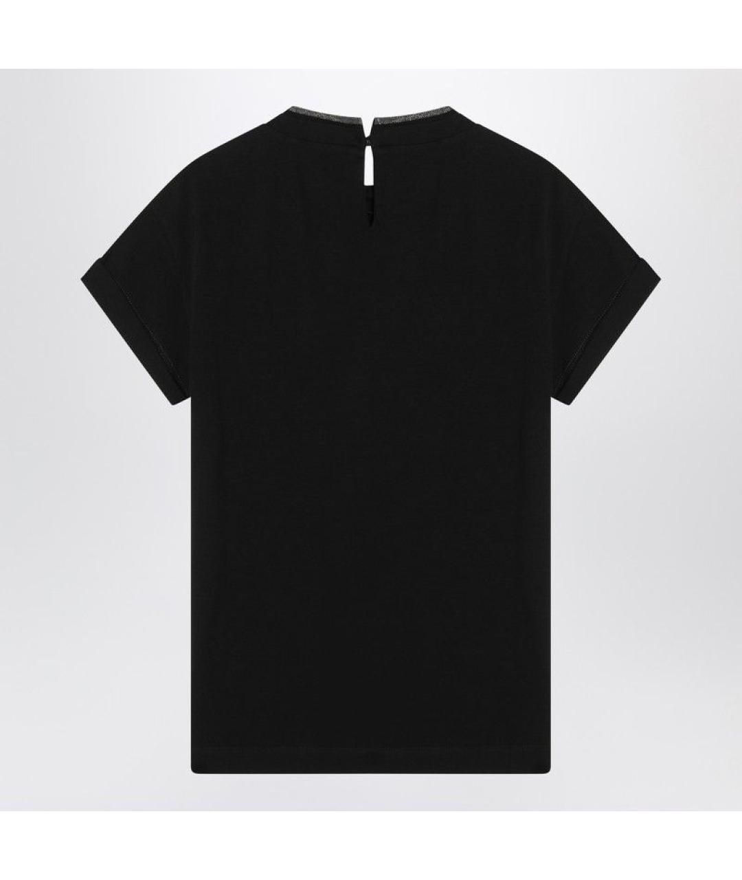BRUNELLO CUCINELLI Черная хлопковая футболка, фото 2