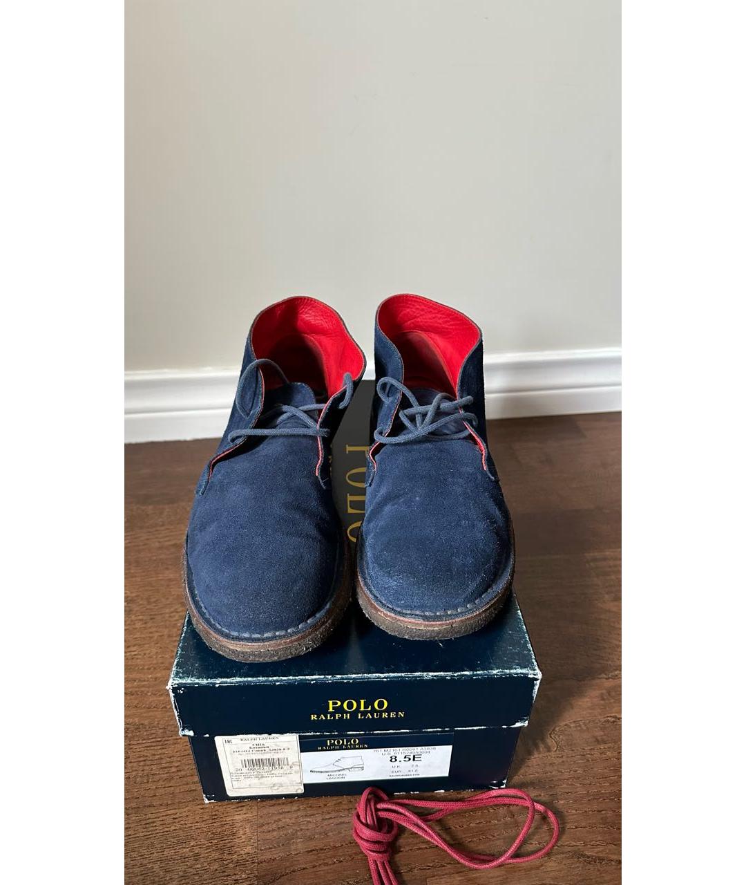 POLO RALPH LAUREN Синие замшевые низкие ботинки, фото 2