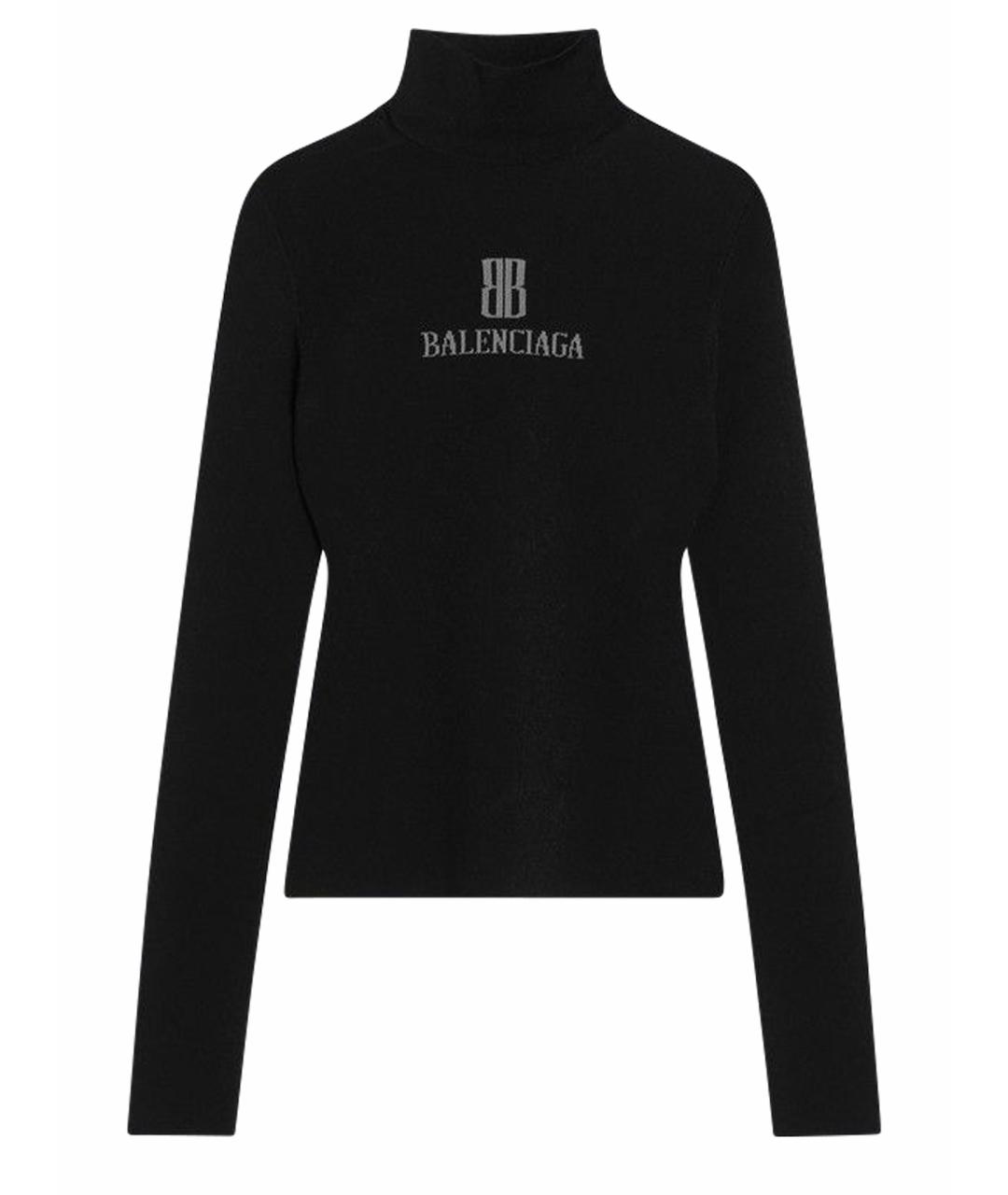 BALENCIAGA Черная вискозная водолазка, фото 1