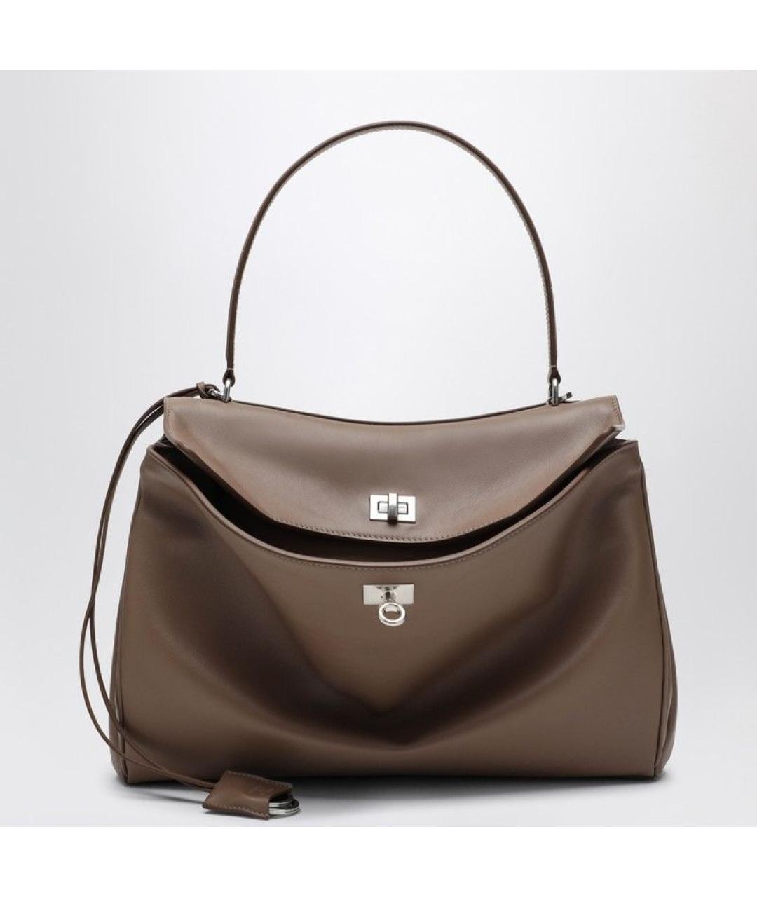 BALENCIAGA Коричневая кожаная сумка тоут, фото 3