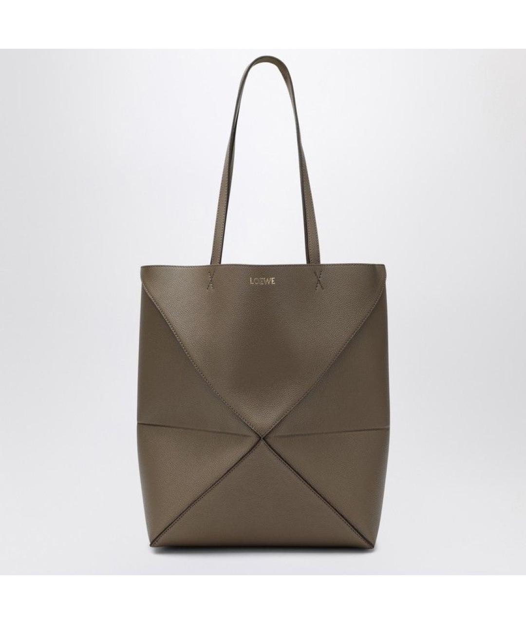 LOEWE Коричневая кожаная сумка тоут, фото 3