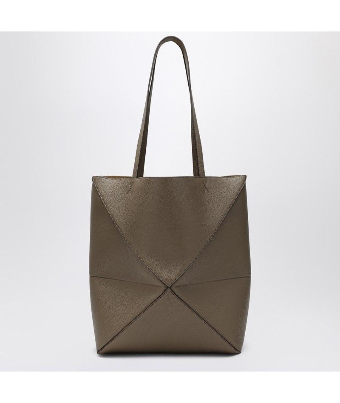LOEWE Коричневая кожаная сумка тоут, фото 2
