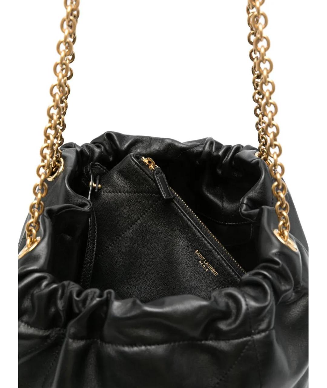 SAINT LAURENT Черная кожаная сумка тоут, фото 5