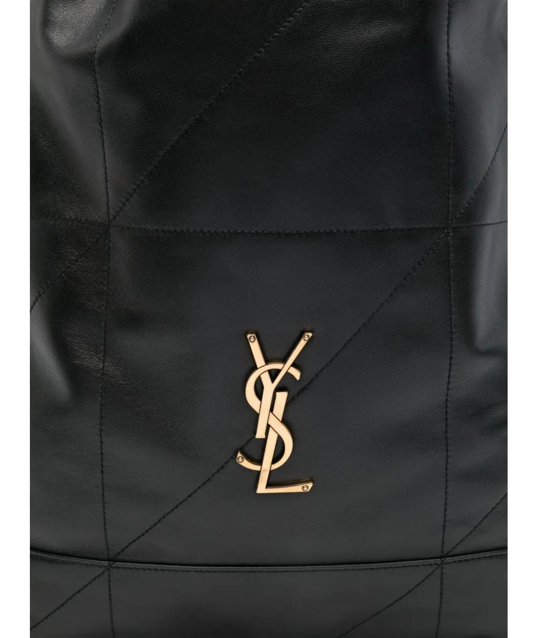 SAINT LAURENT Черная кожаная сумка тоут, фото 4