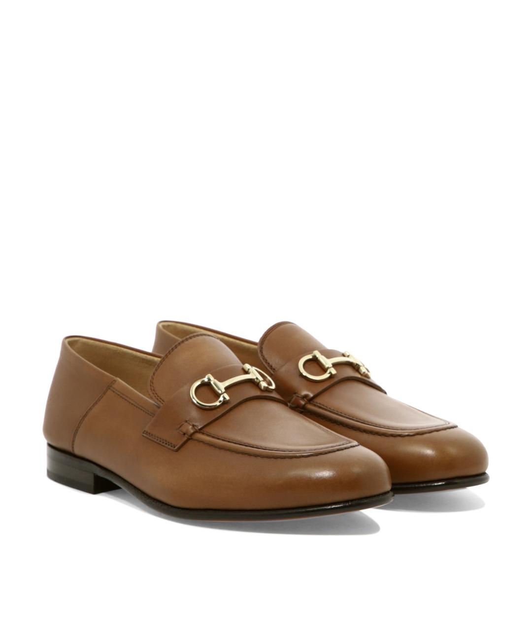 FERRAGAMO Коричневые кожаные лоферы, фото 2