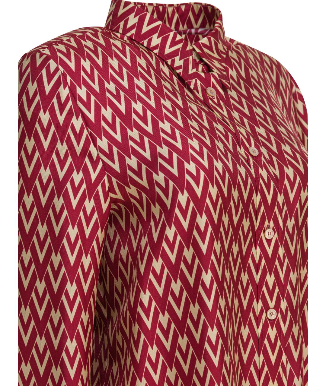 VALENTINO Красная шелковая рубашка, фото 4