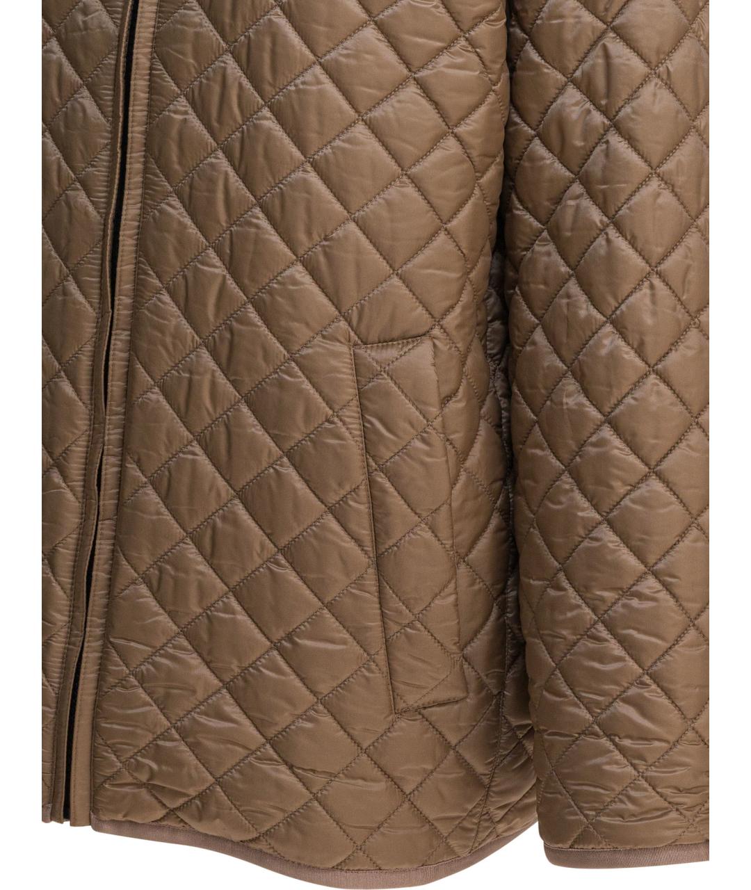 MAX MARA Коричневая полиэстеровая куртка, фото 4