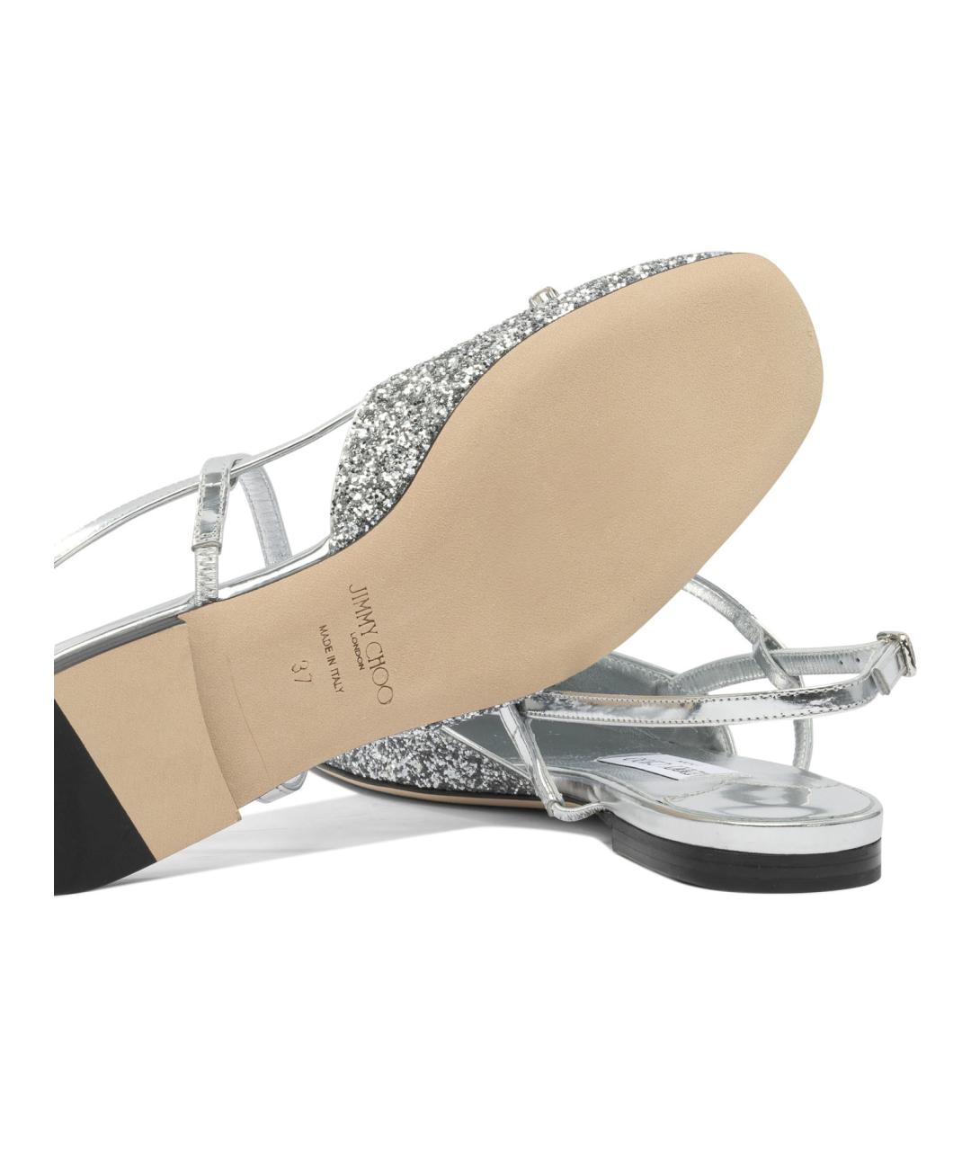 JIMMY CHOO Серебряные сандалии, фото 5