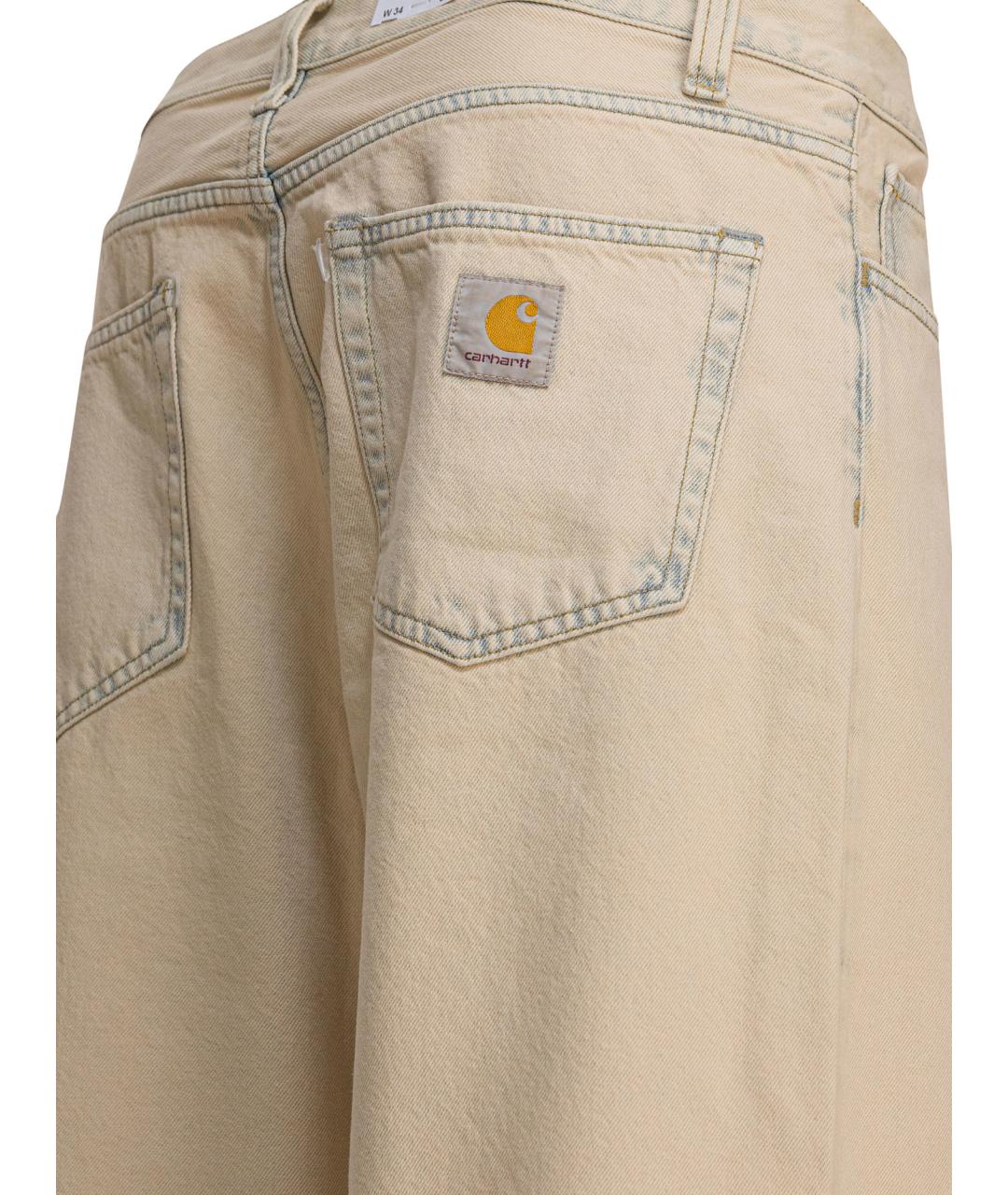 CARHARTT WIP Бежевые хлопковые повседневные брюки, фото 4