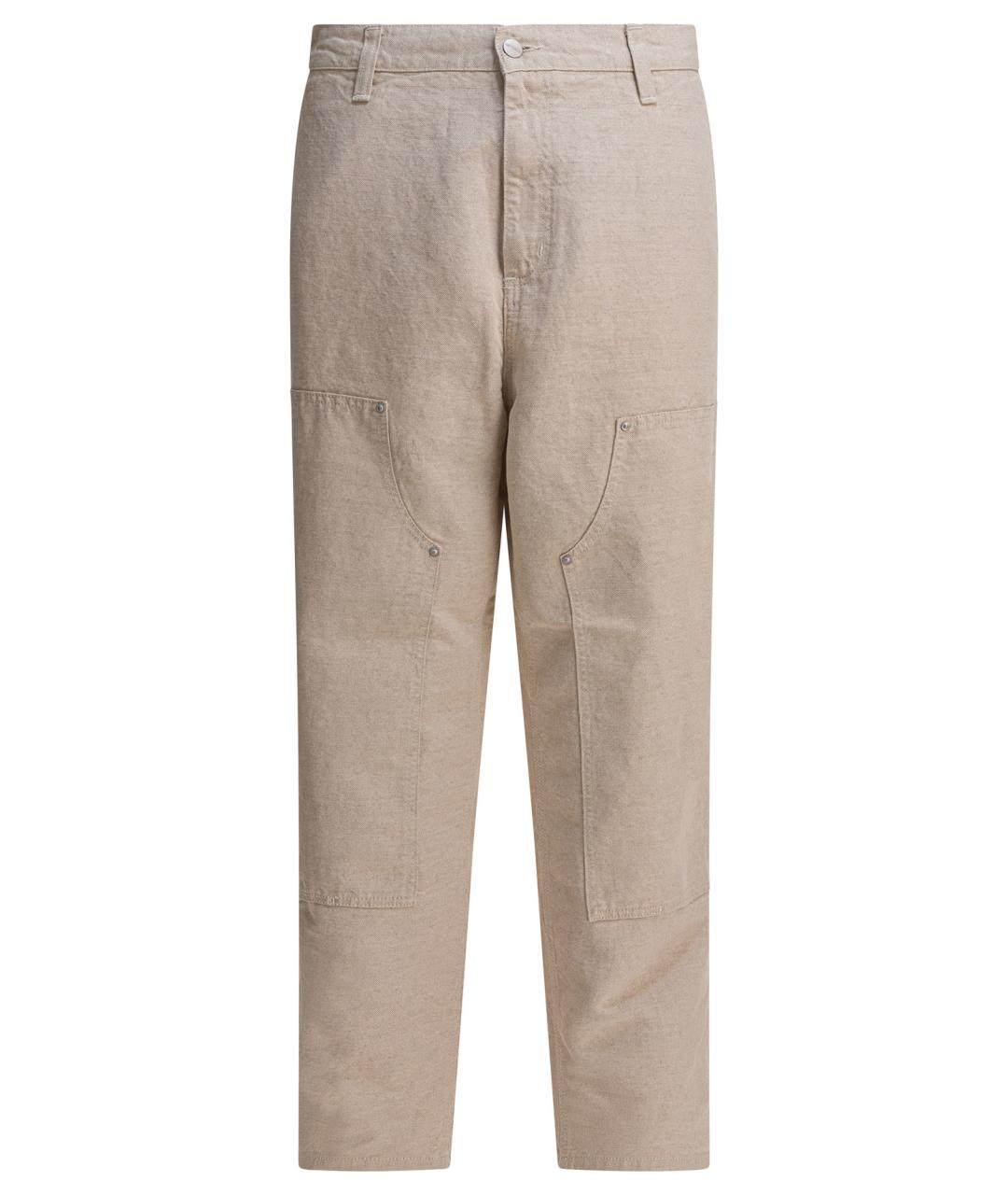 CARHARTT WIP Бежевые хлопковые повседневные брюки, фото 1