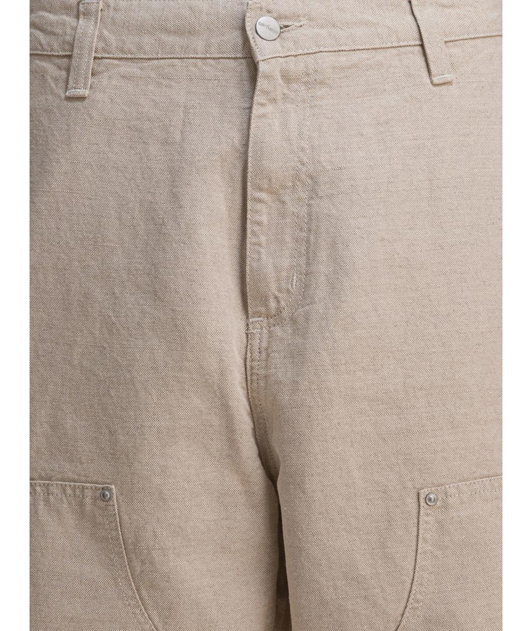 CARHARTT WIP Бежевые хлопковые повседневные брюки, фото 3