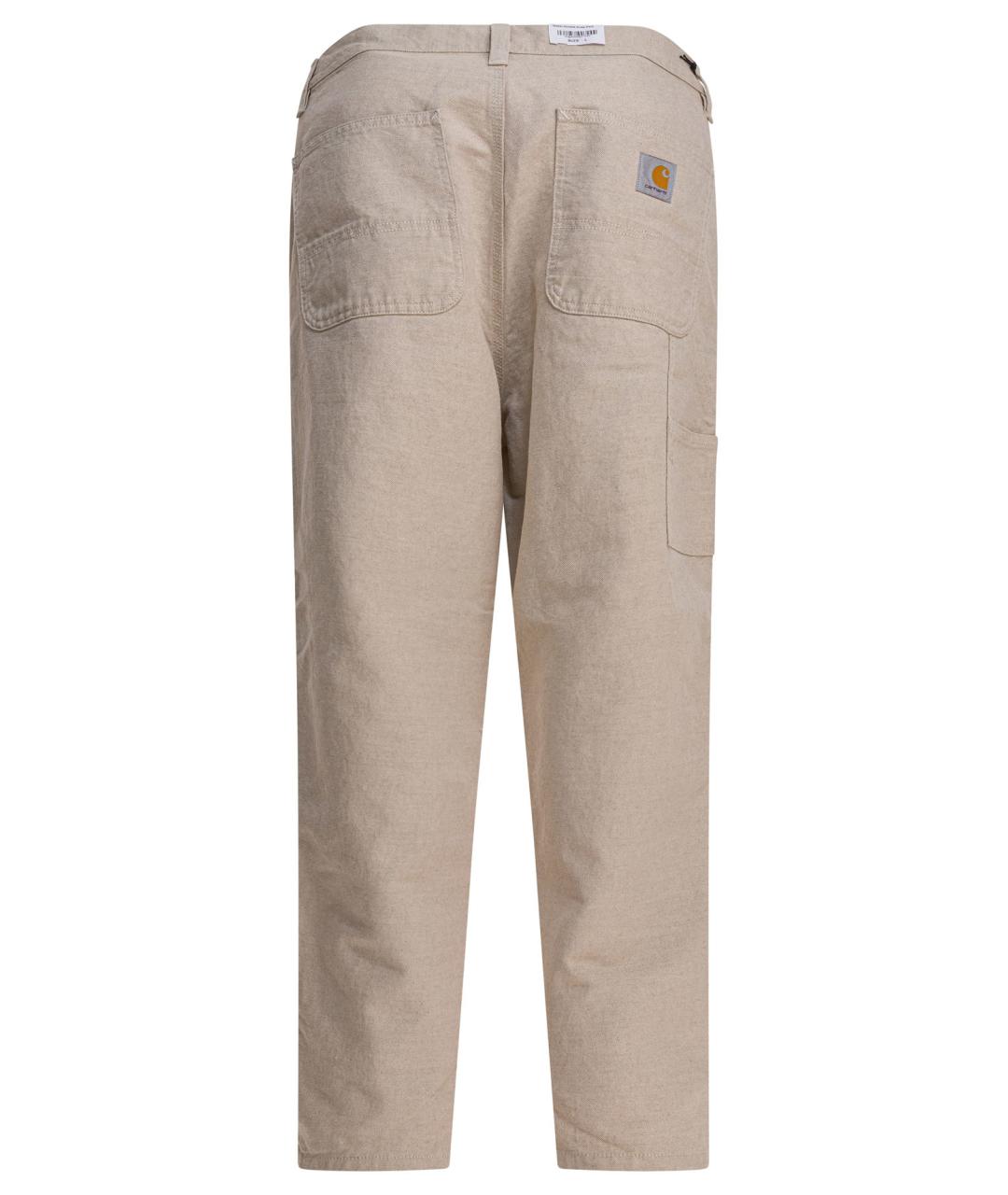 CARHARTT WIP Бежевые хлопковые повседневные брюки, фото 2