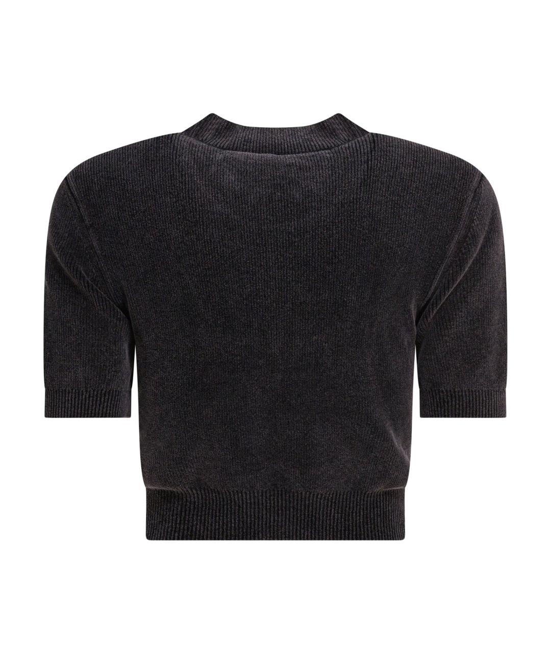 ALEXANDER WANG Черная хлопковая футболка, фото 2