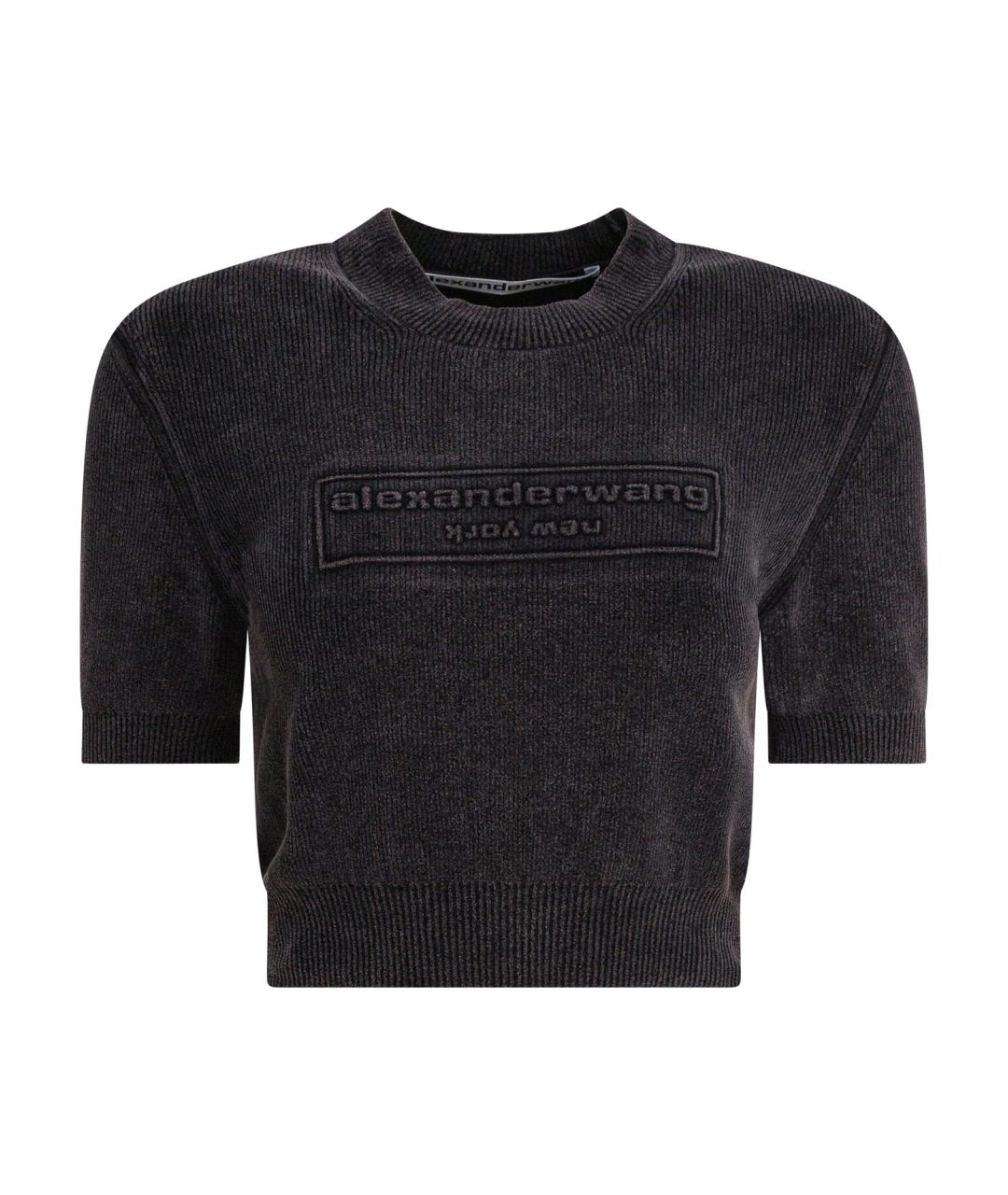 ALEXANDER WANG Черная хлопковая футболка, фото 1
