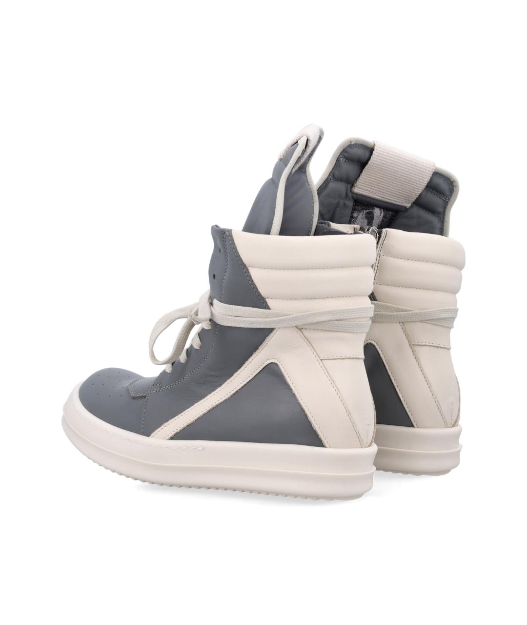 RICK OWENS Серые кожаные кроссовки, фото 2