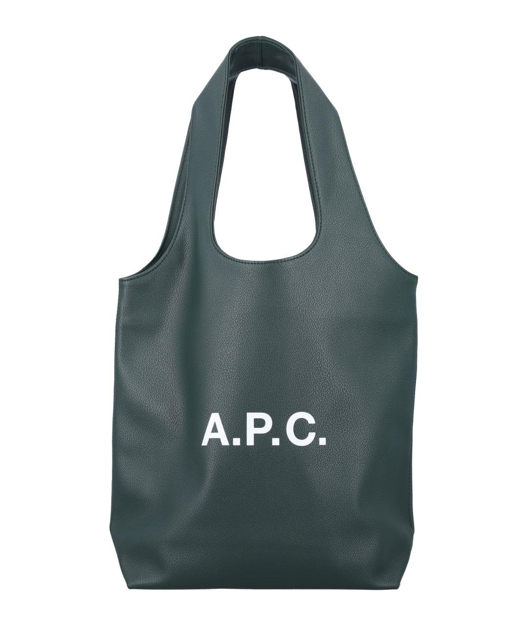A.P.C. Зеленая сумка тоут из искусственной кожи, фото 1