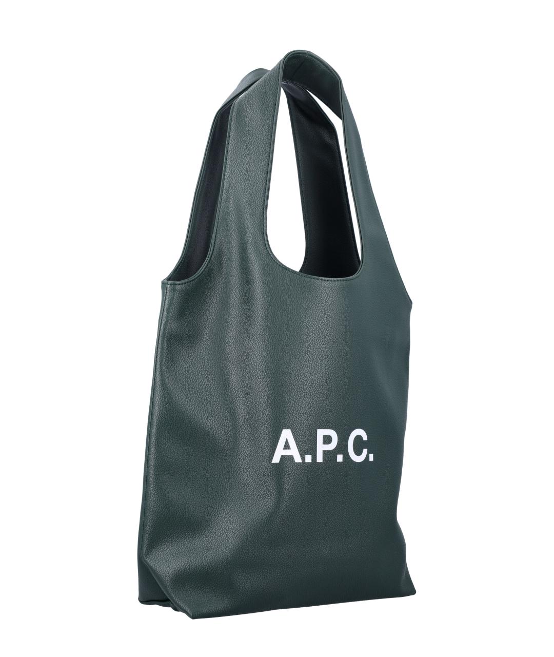 A.P.C. Зеленая сумка тоут из искусственной кожи, фото 2