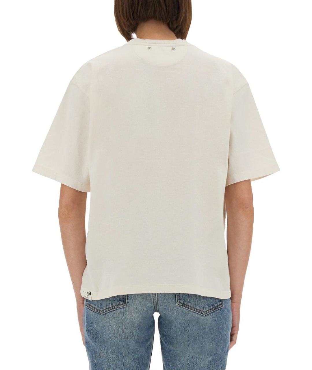 GOLDEN GOOSE DELUXE BRAND Белая хлопковая футболка, фото 4