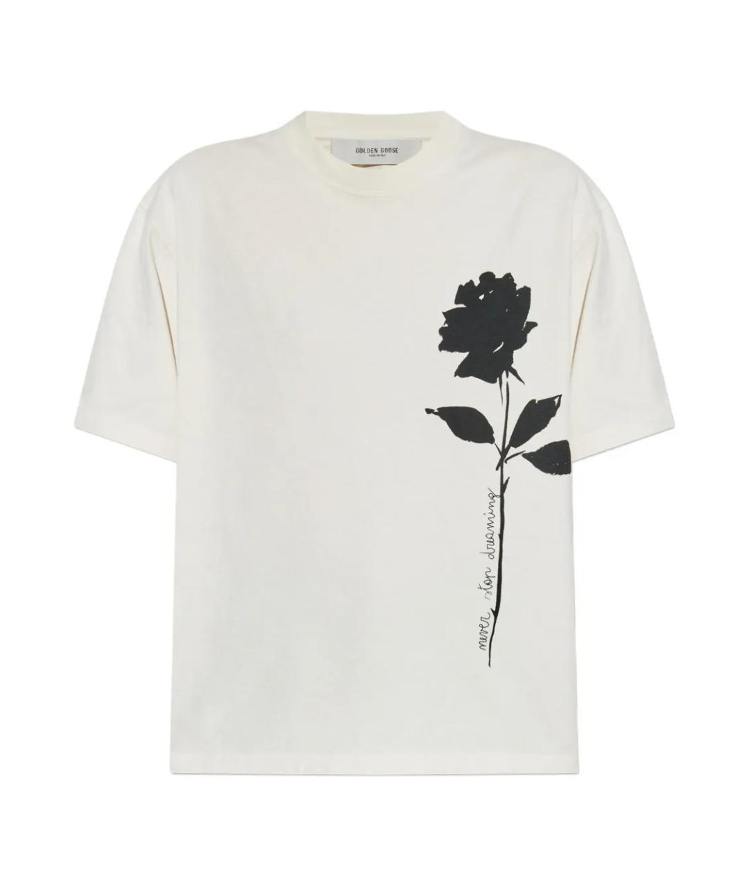 GOLDEN GOOSE DELUXE BRAND Белая хлопковая футболка, фото 1