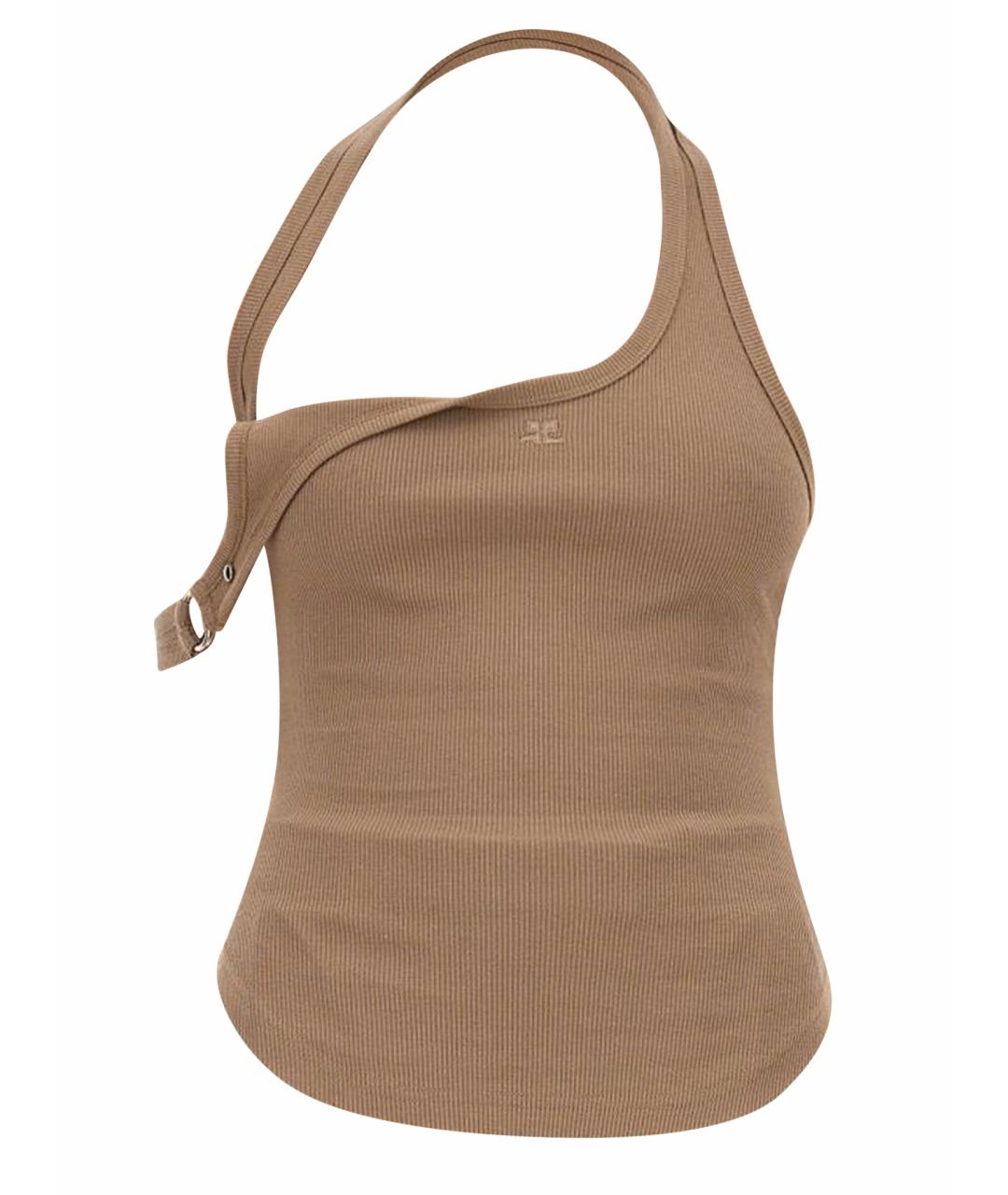 COURREGES Бежевая хлопковая майка, фото 1