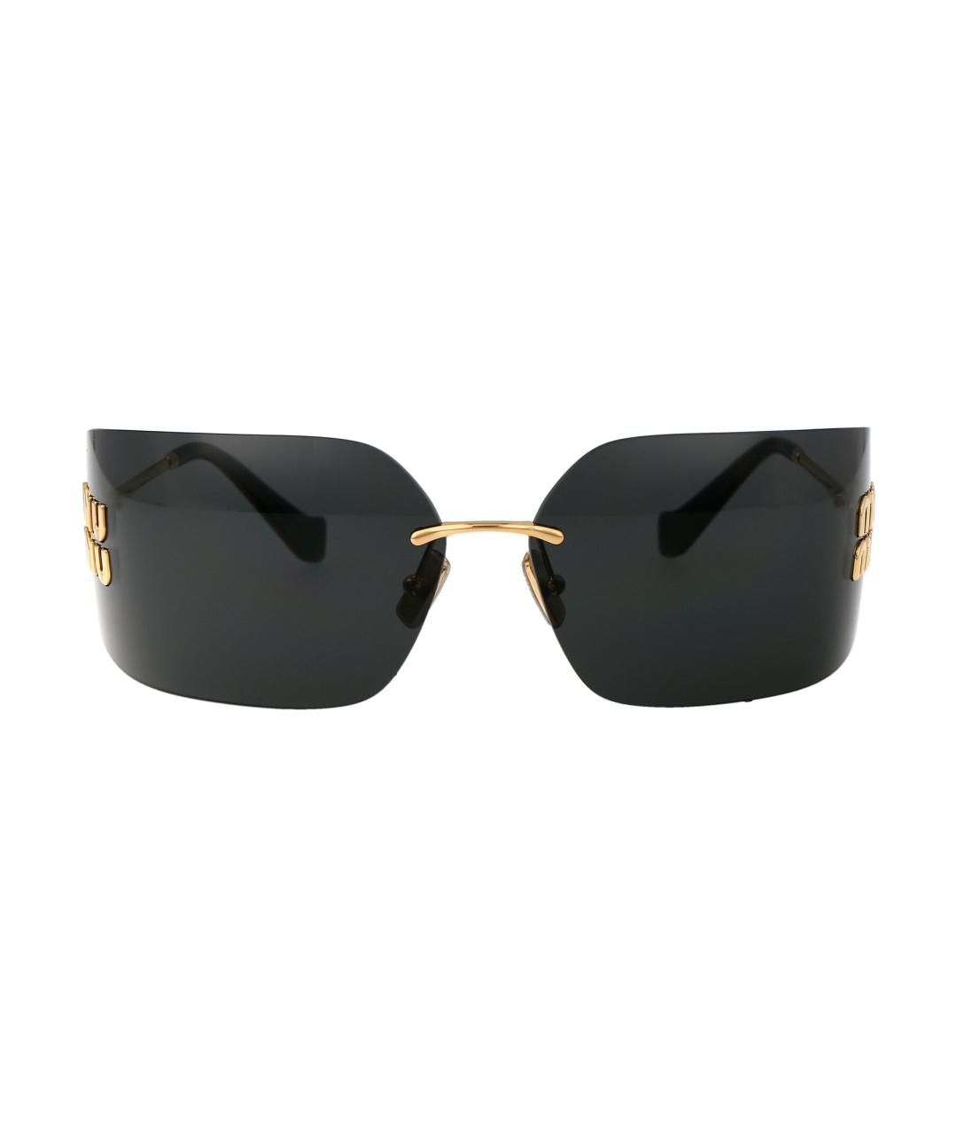 MIU MIU Золотые металлические солнцезащитные очки, фото 2