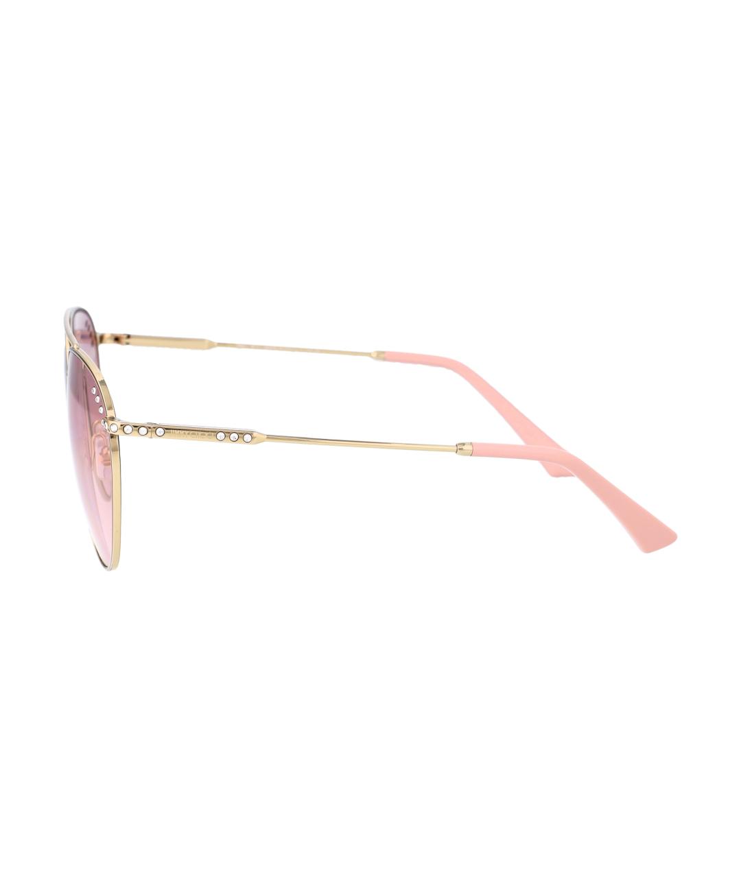 JIMMY CHOO Розовые металлические солнцезащитные очки, фото 3
