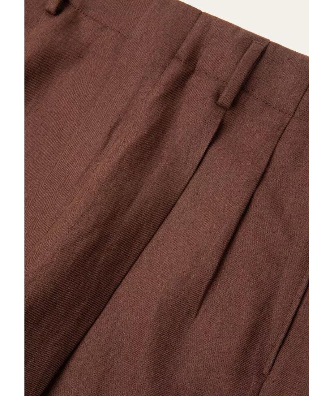 LORO PIANA Бордовые льняные шорты, фото 6