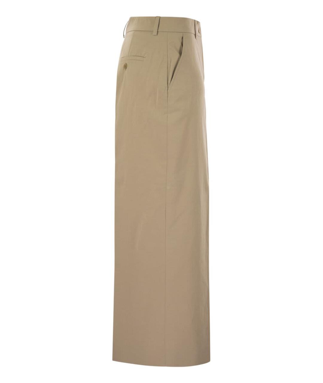 WEEKEND MAX MARA Бежевые хлопковые прямые брюки, фото 3
