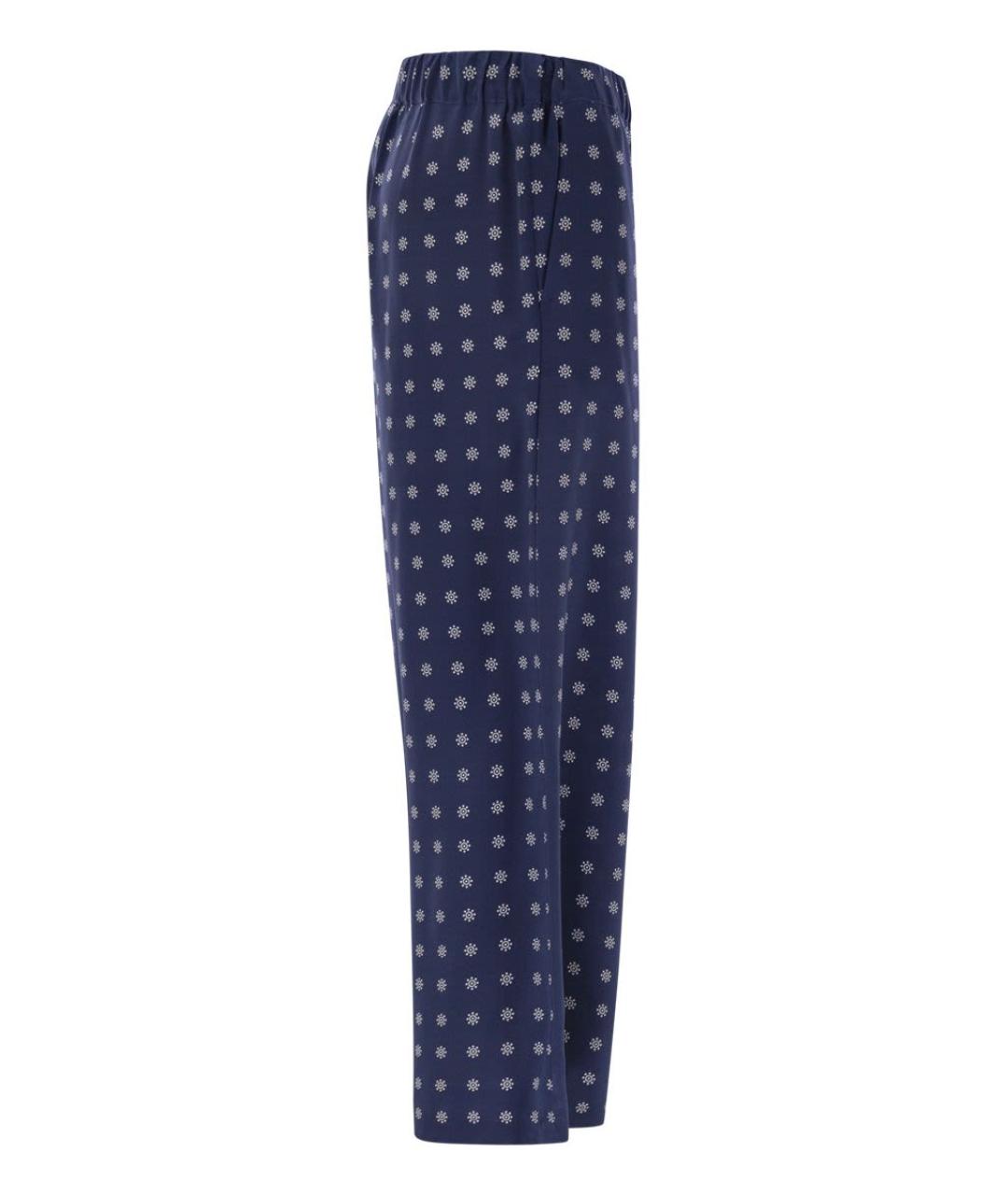 WEEKEND MAX MARA Синие шелковые прямые брюки, фото 3