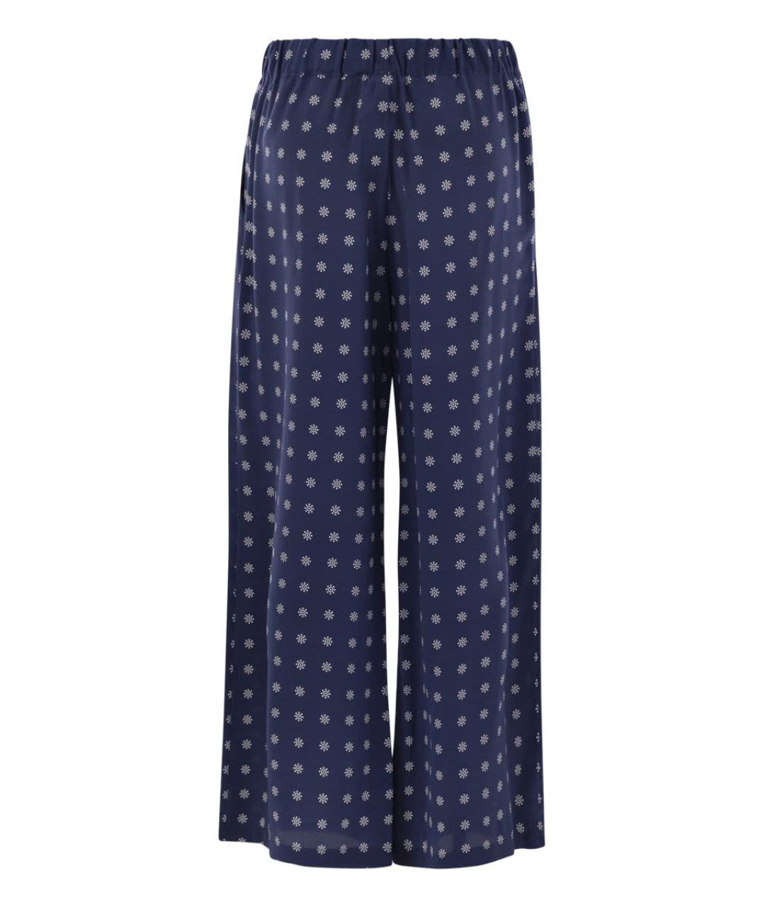 WEEKEND MAX MARA Синие шелковые прямые брюки, фото 2