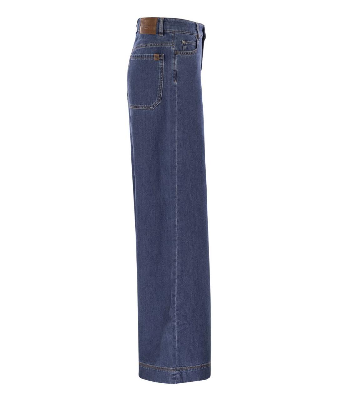 WEEKEND MAX MARA Синие хлопковые джинсы клеш, фото 3
