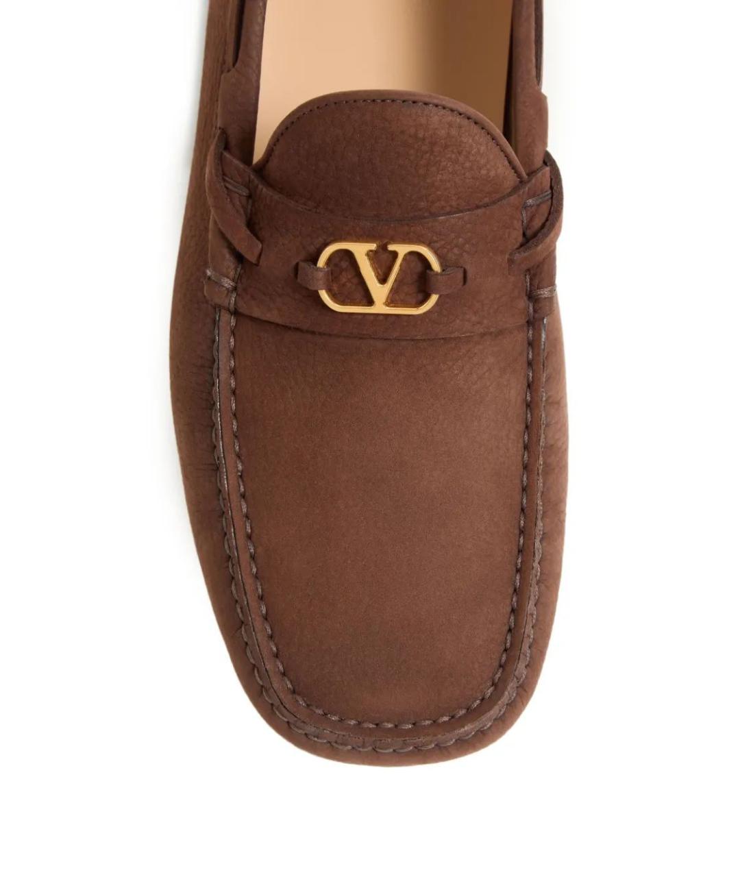 VALENTINO Коричневые кожаные мокасины, фото 5