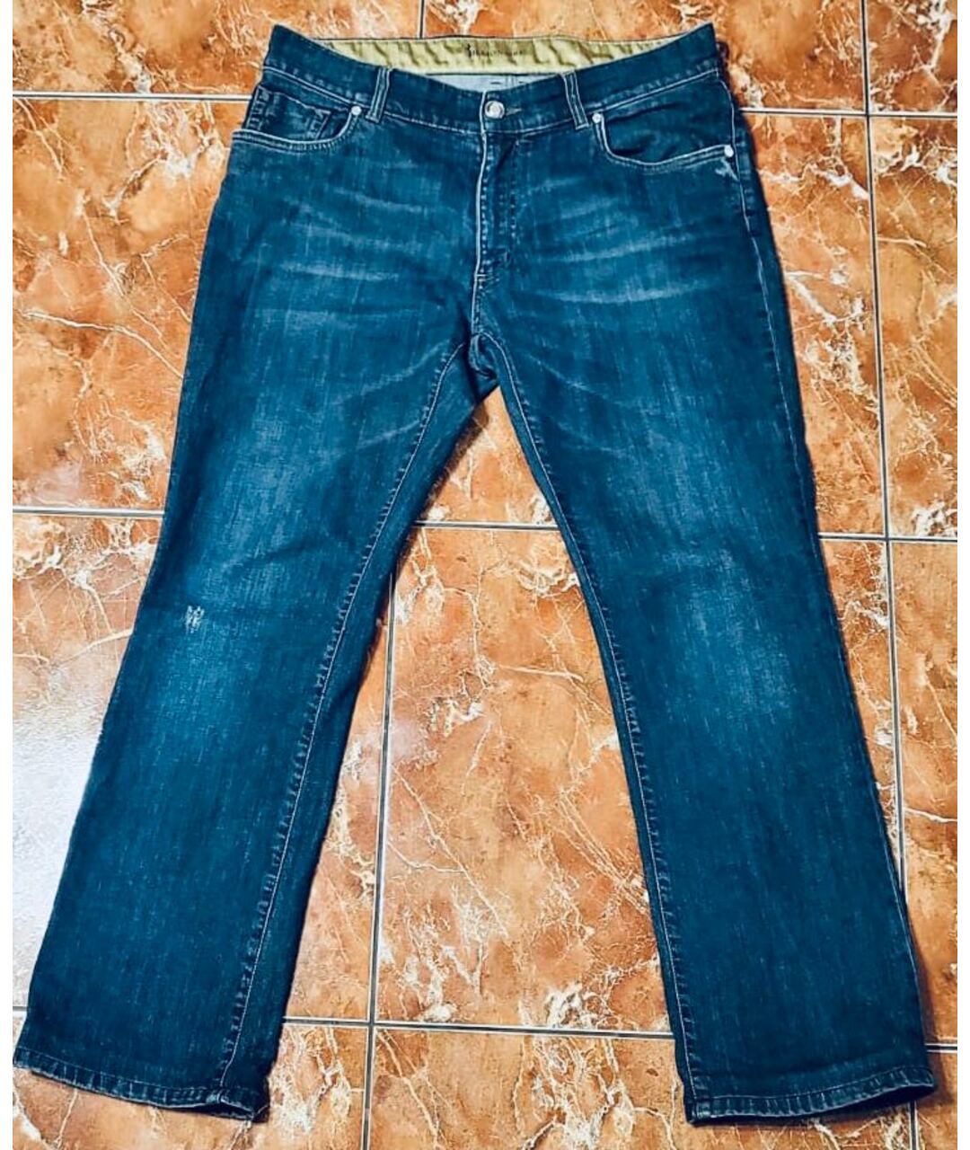 BILLIONAIRE Темно-синие хлопковые прямые джинсы, фото 7