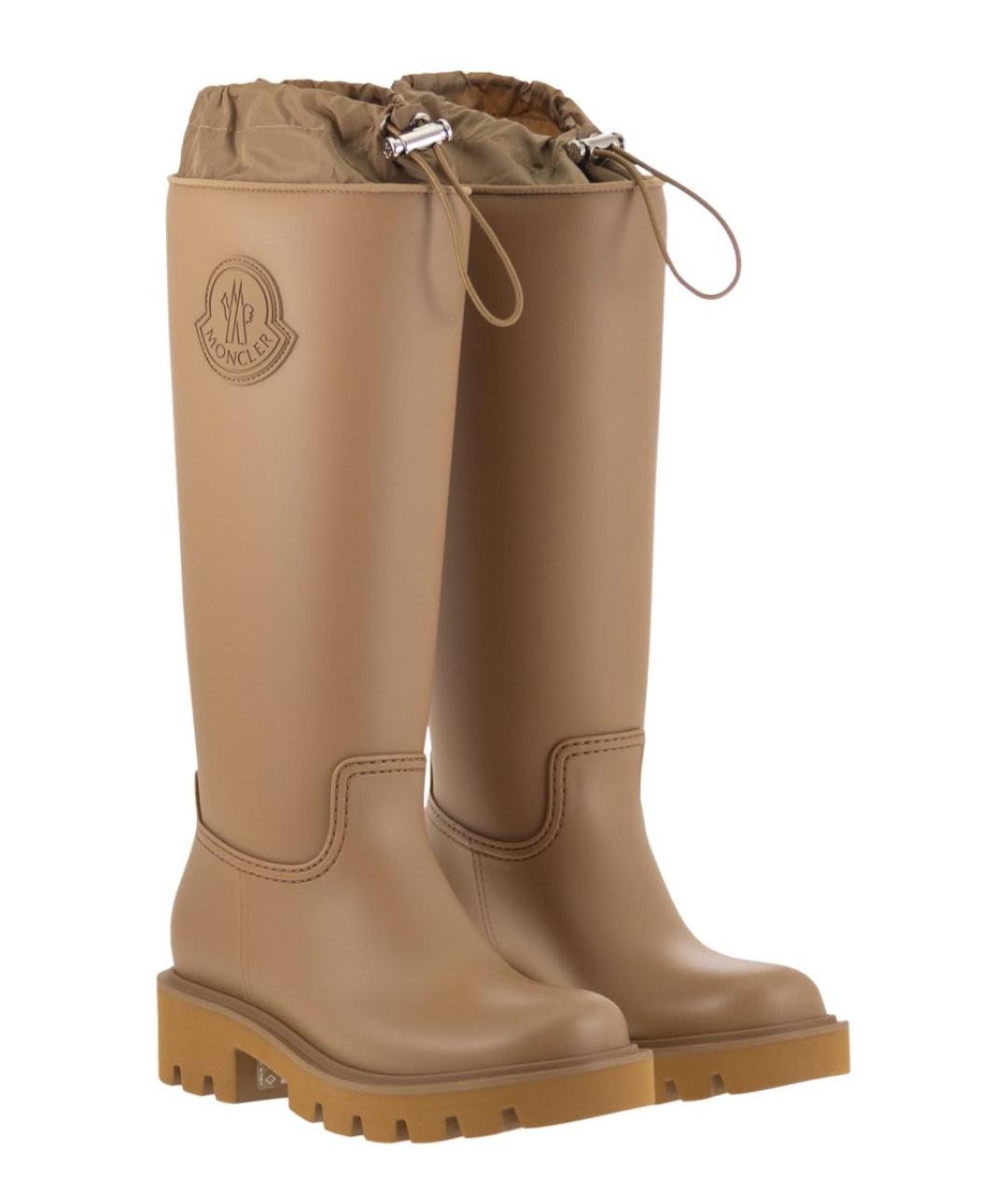 MONCLER Бежевые резиновые сапоги, фото 4