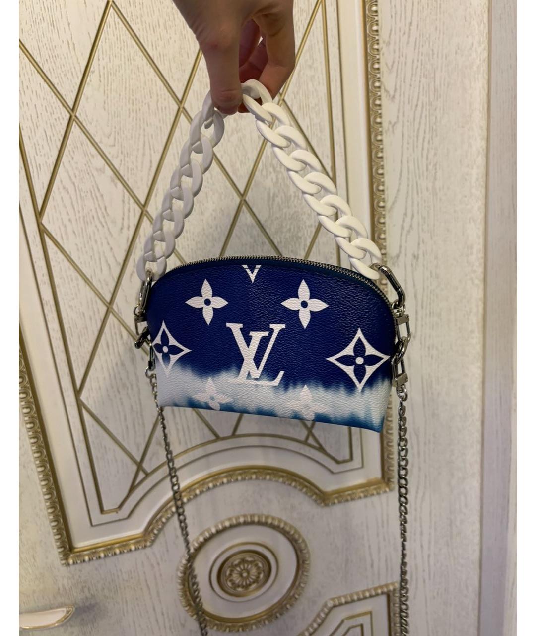 LOUIS VUITTON Синяя кожаная сумка с короткими ручками, фото 6