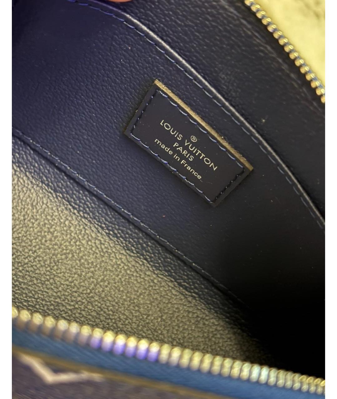 LOUIS VUITTON Синяя кожаная сумка с короткими ручками, фото 4
