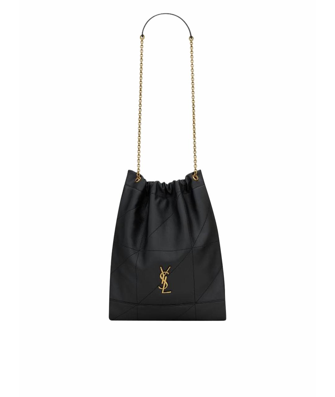 SAINT LAURENT Черная кожаная сумка с короткими ручками, фото 9