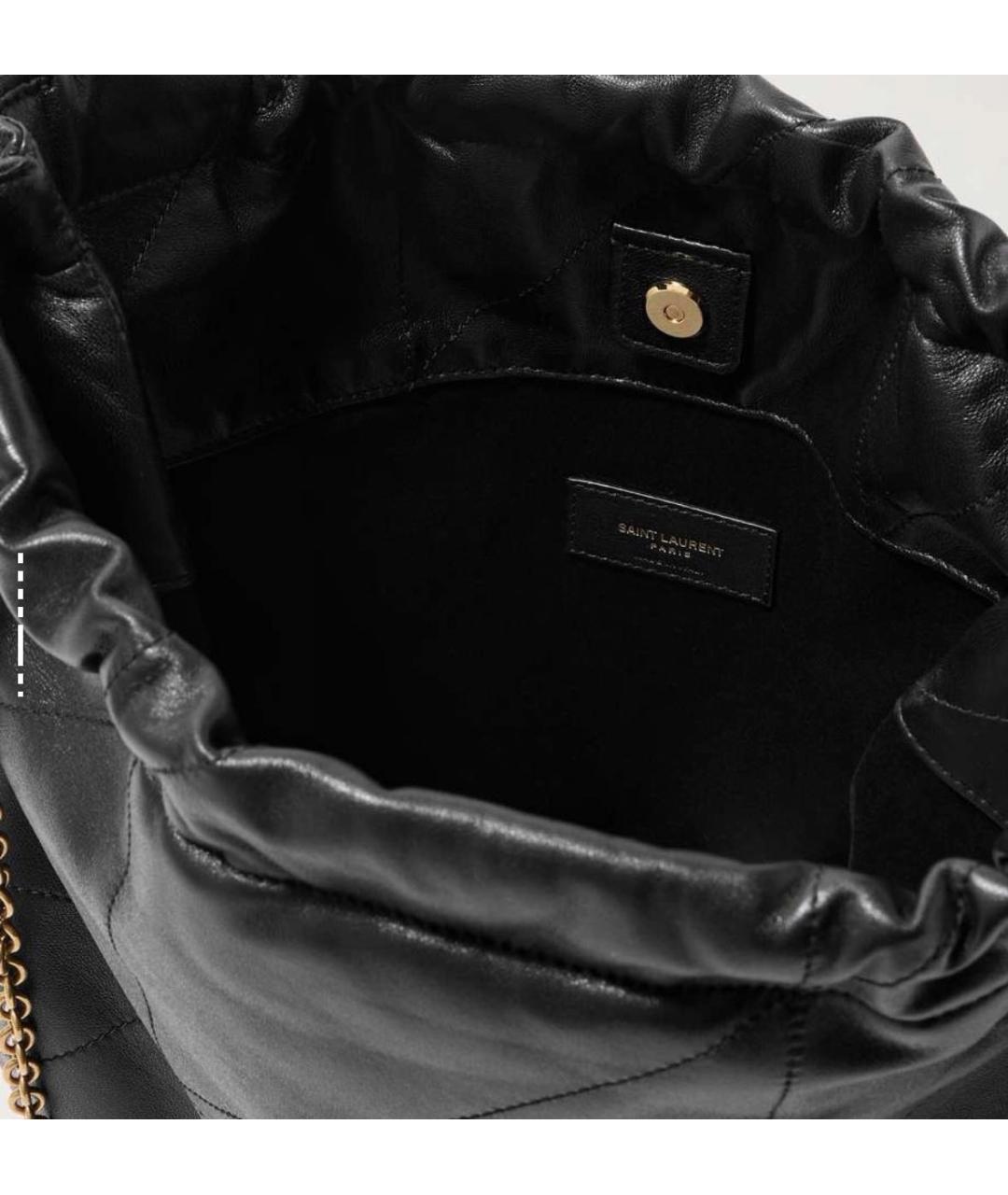 SAINT LAURENT Черная кожаная сумка с короткими ручками, фото 8