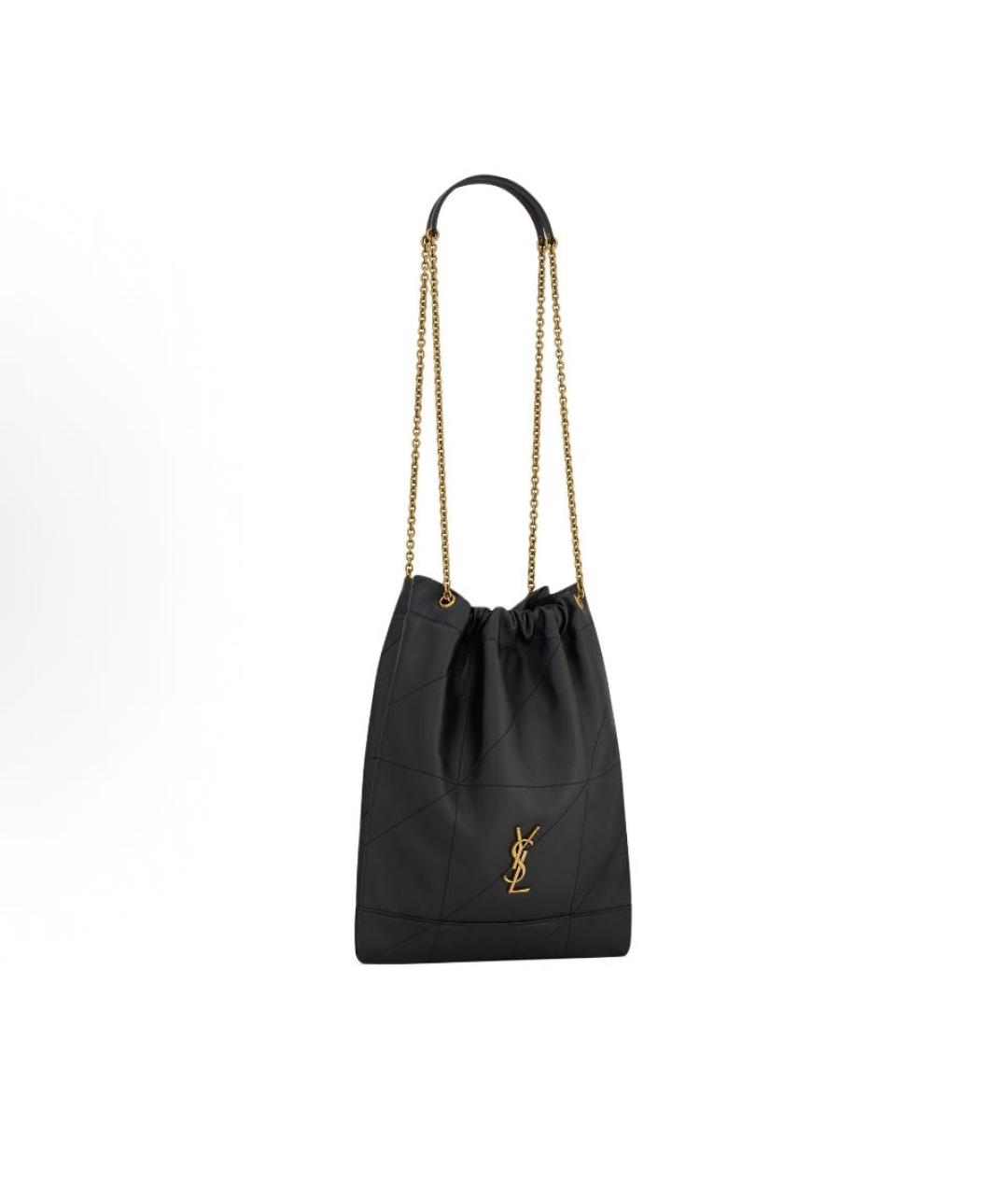 SAINT LAURENT Черная кожаная сумка с короткими ручками, фото 2