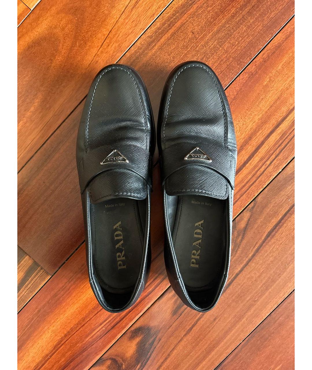 PRADA Черные кожаные лоферы, фото 3