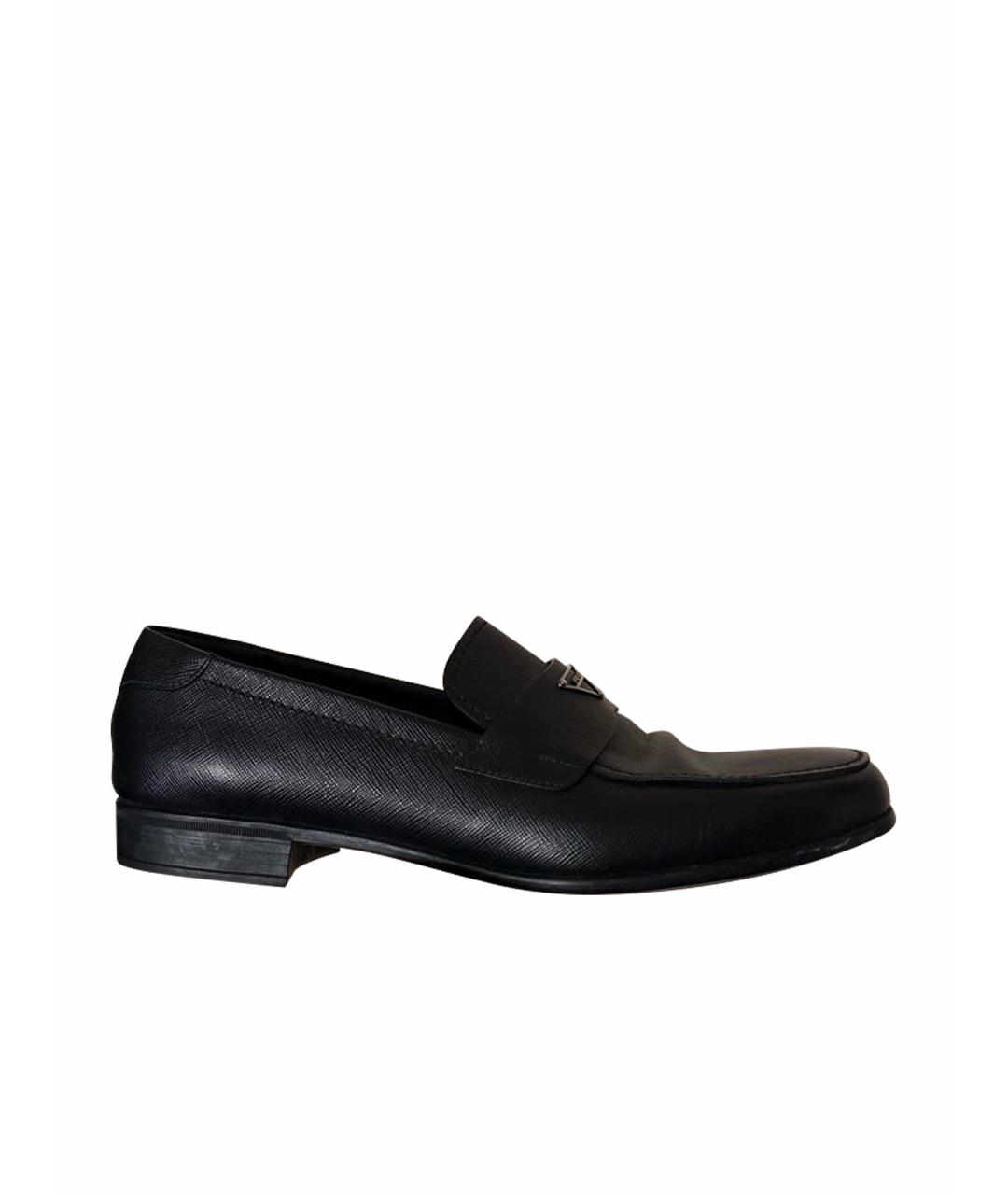 PRADA Черные кожаные лоферы, фото 1