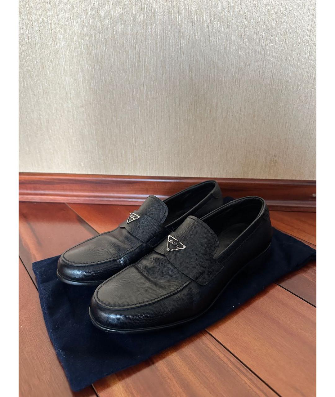 PRADA Черные кожаные лоферы, фото 5