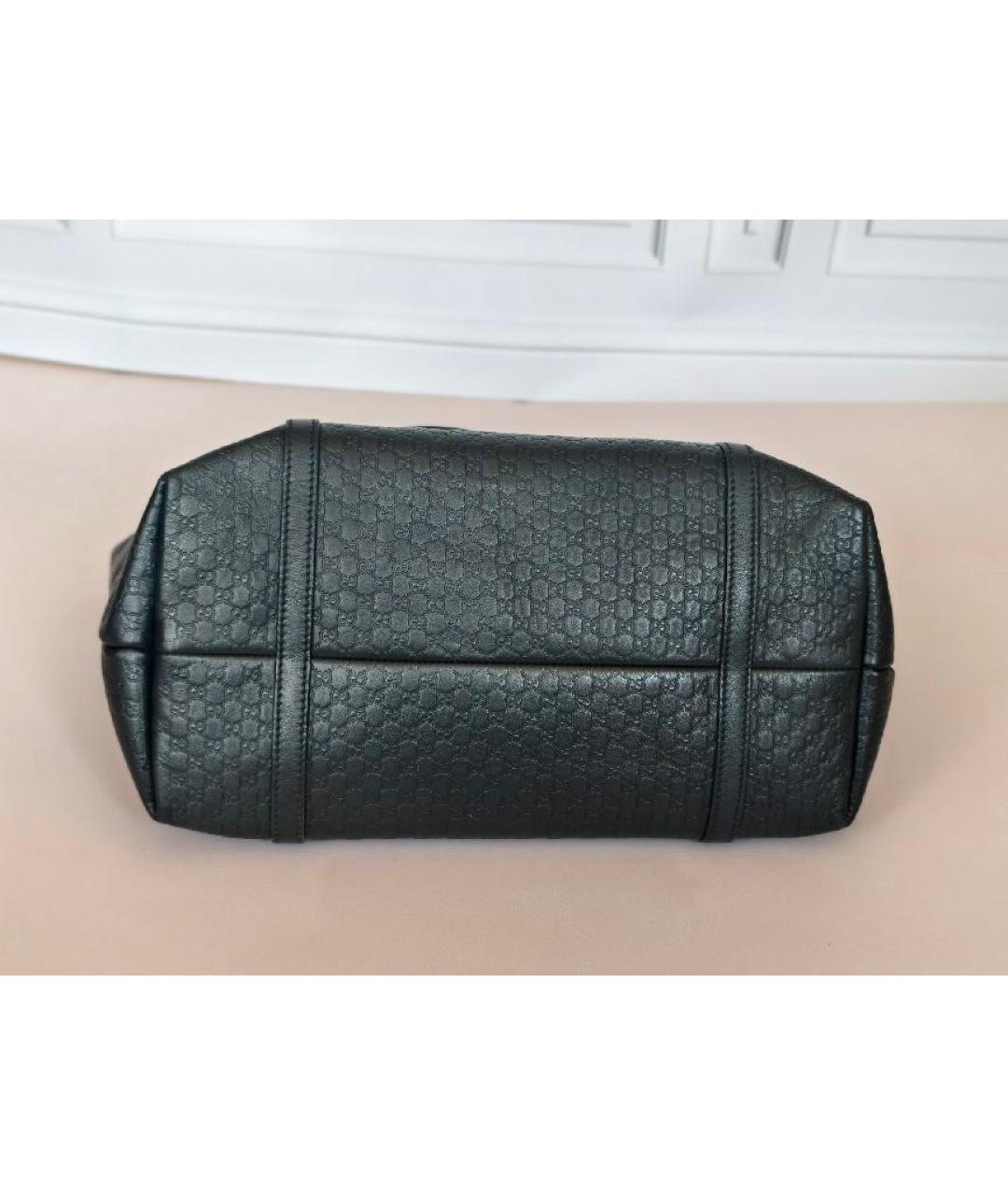 GUCCI Черная кожаная сумка с короткими ручками, фото 7